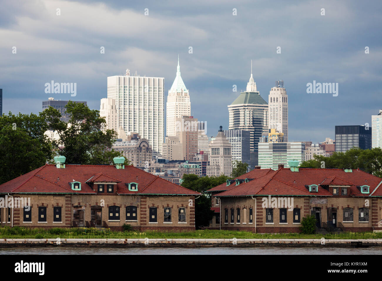 Rückseite der Ellis Island, New York City, NY, USA Stockfoto