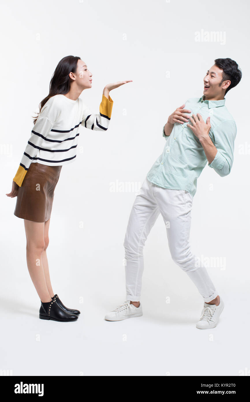 Junges Paar fallen in der Liebe auf den ersten Blick Stockfoto