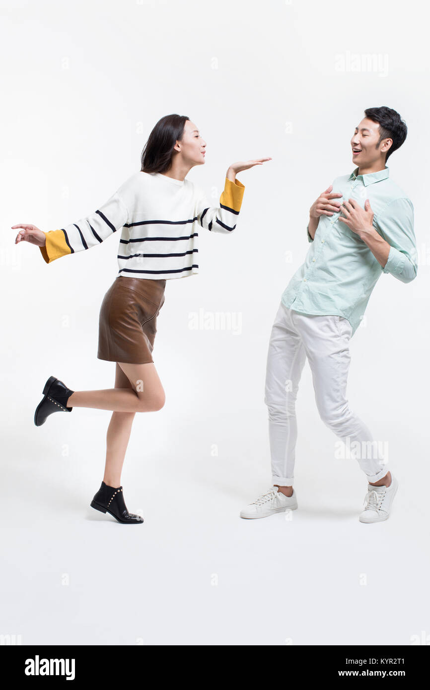 Junges Paar fallen in der Liebe auf den ersten Blick Stockfoto