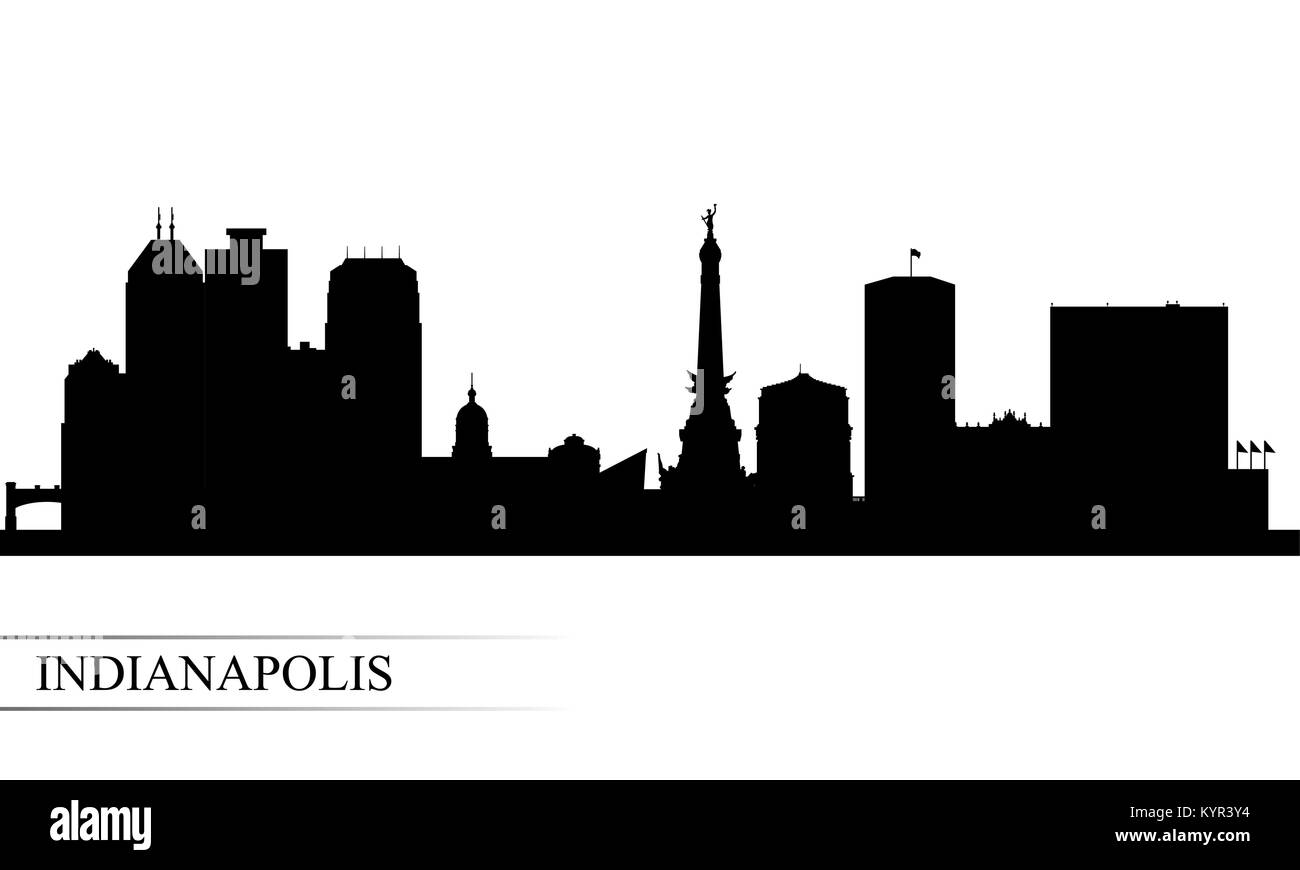 Indianapolis City Skyline Silhouette Hintergrund, Vector Illustration Stock Vektor