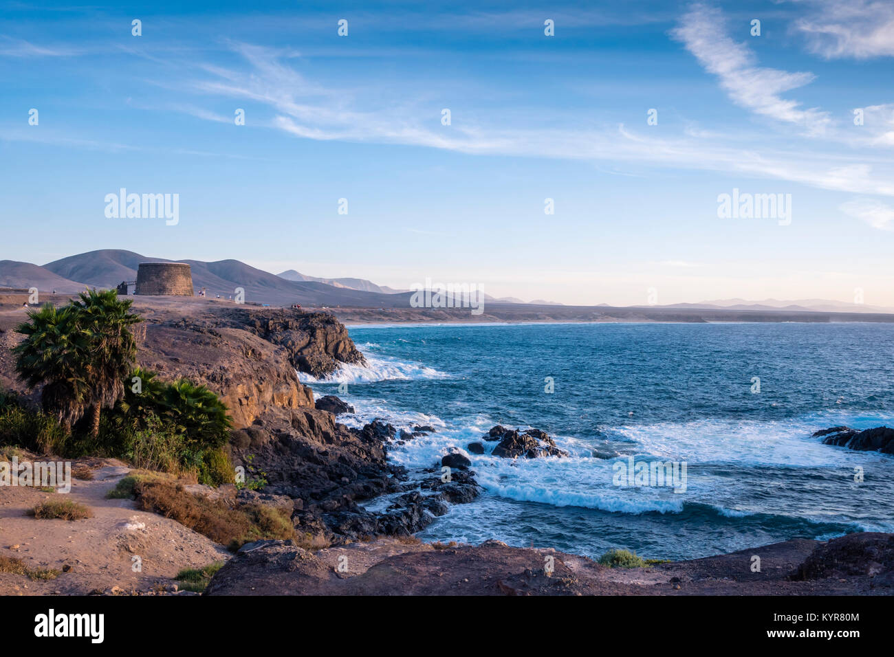 Toston Turm El Cotillo La Oliva Fuerteventura Kanarische Inseln Spanien Stockfoto