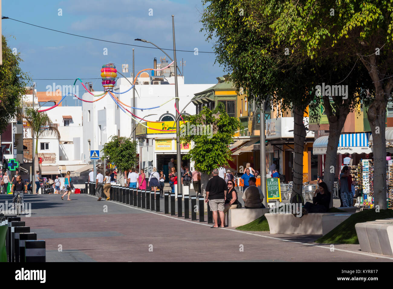 Zentrum Corralejo, La Oliva Fuerteventura Kanarische Inseln Spanien Stockfoto