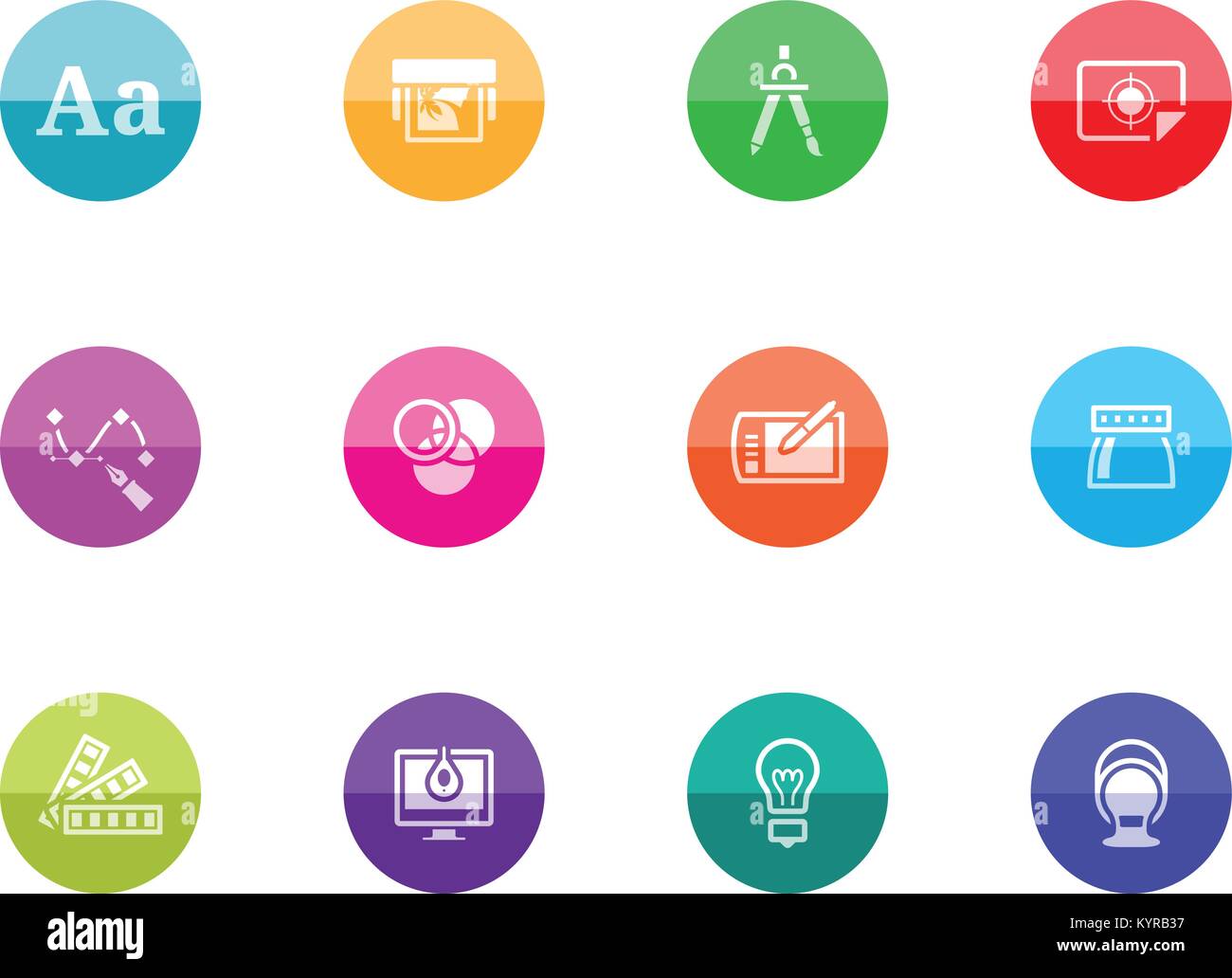 Druck Und Grafik Design Symbol Serie In Farbe Kreise Vector