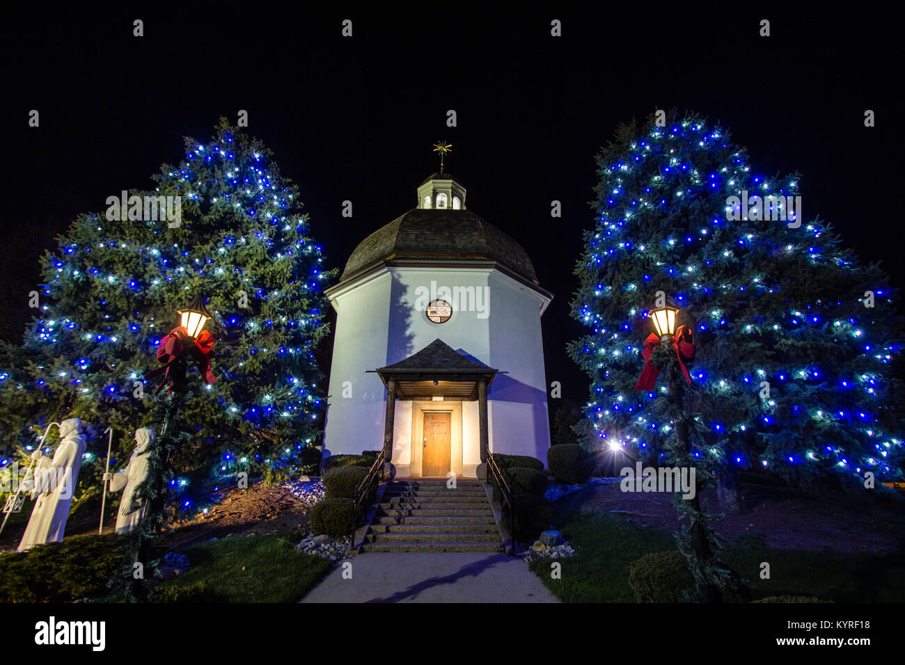 Die Stille Nacht Gedächtniskapelle ist eine Replik der St. Nikolaus Kirche in Oberndorf, Österreich, wo das Weihnachtslied Stille Nacht ursprünglich komponiert wurde. Stockfoto