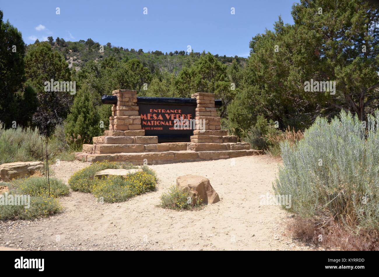 Eingang Verde Nationalpark Colorado Mesa Stockfoto