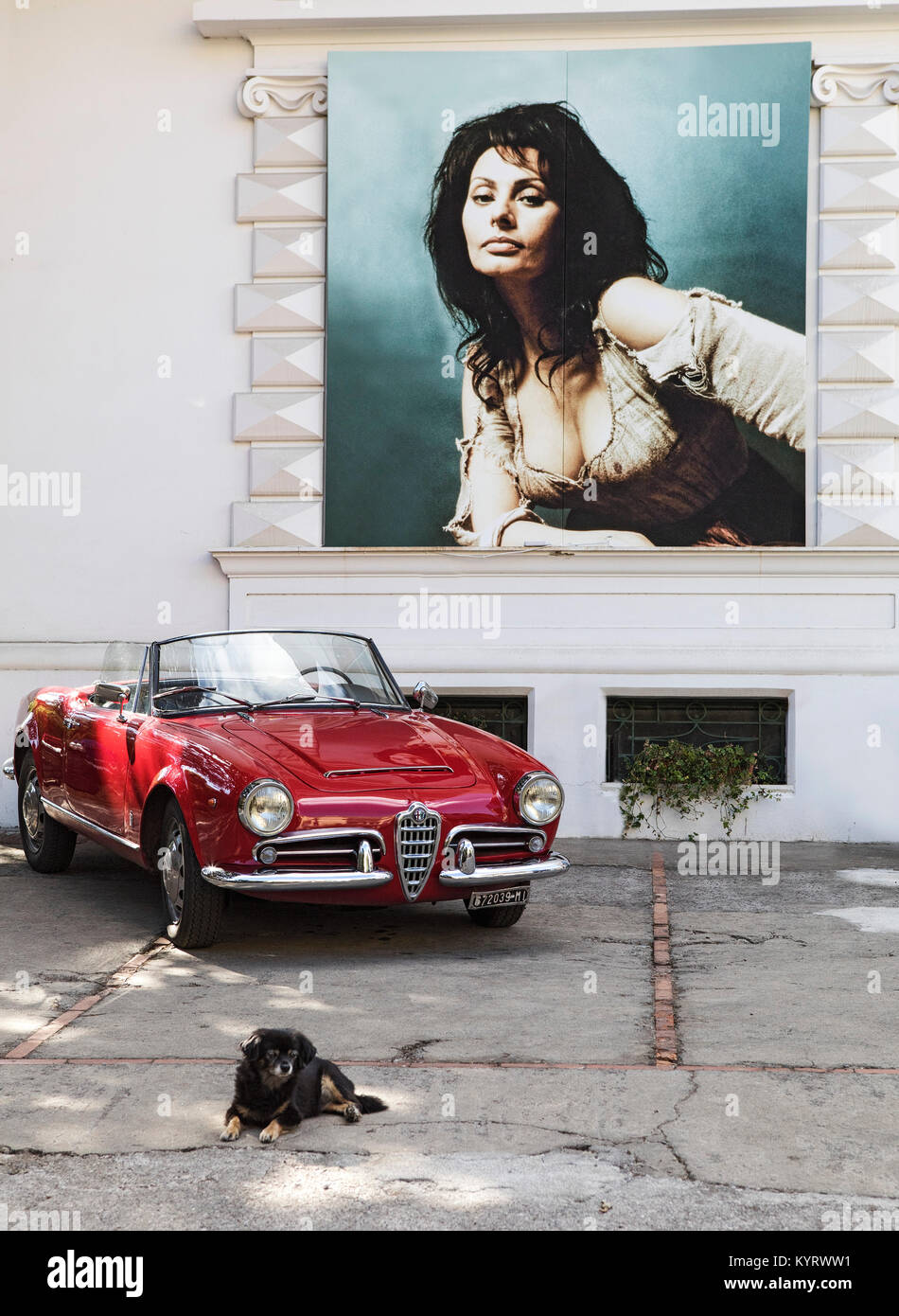 Plakat für Sophia Loren Foto Ausstellung in der Villa Florentino, Sorrento, Italien Stockfoto