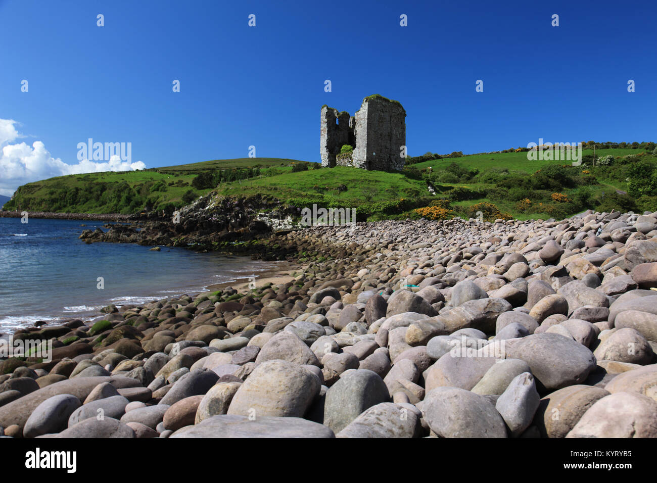 irland, Grafschaft kerry, halbinsel dingle, wilder atlantischer Weg, Burgruine Stockfoto