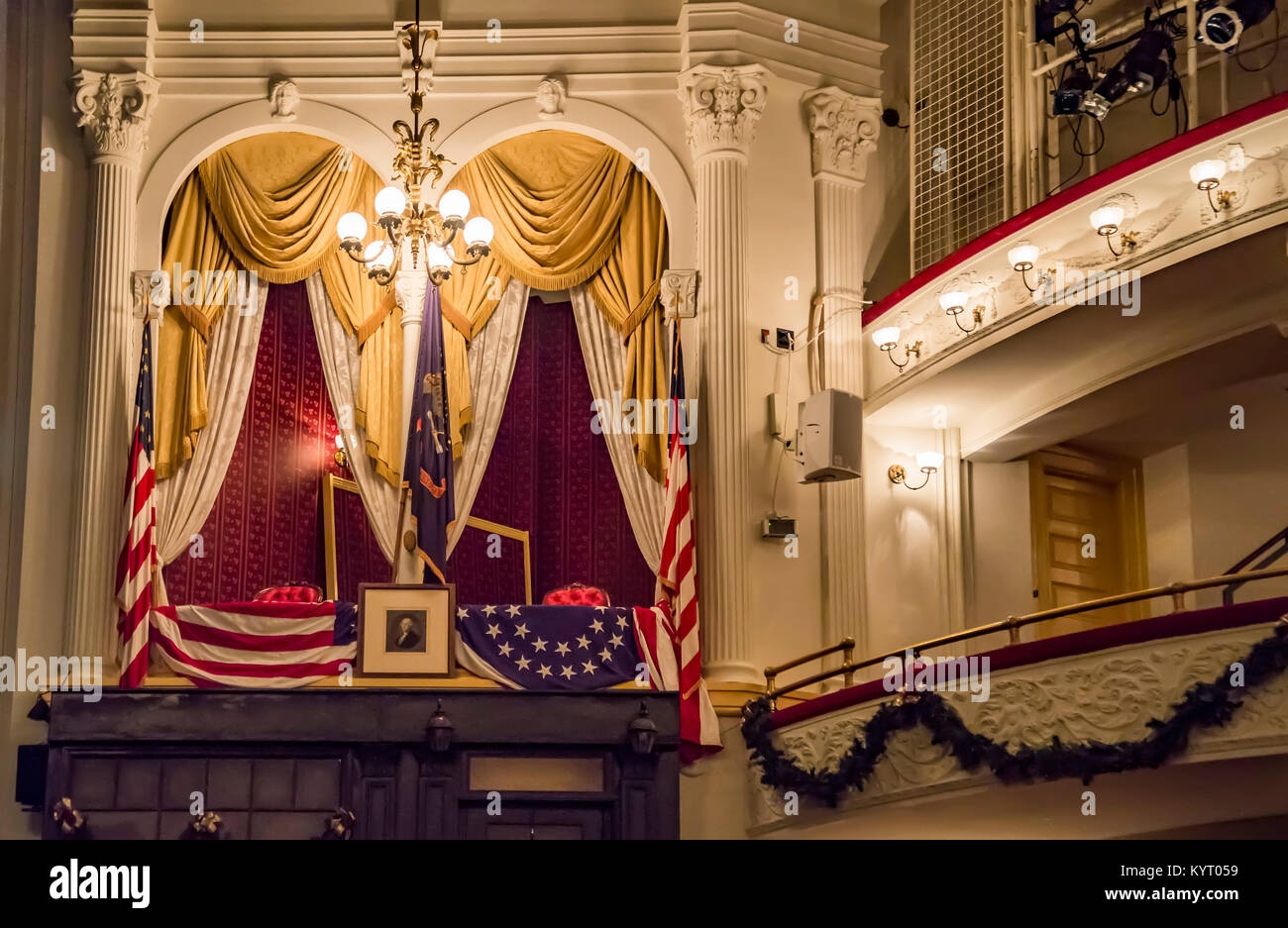 Die historische Ford's Theater, dem Ort der Präsident Lincolns Ermordung. Stockfoto