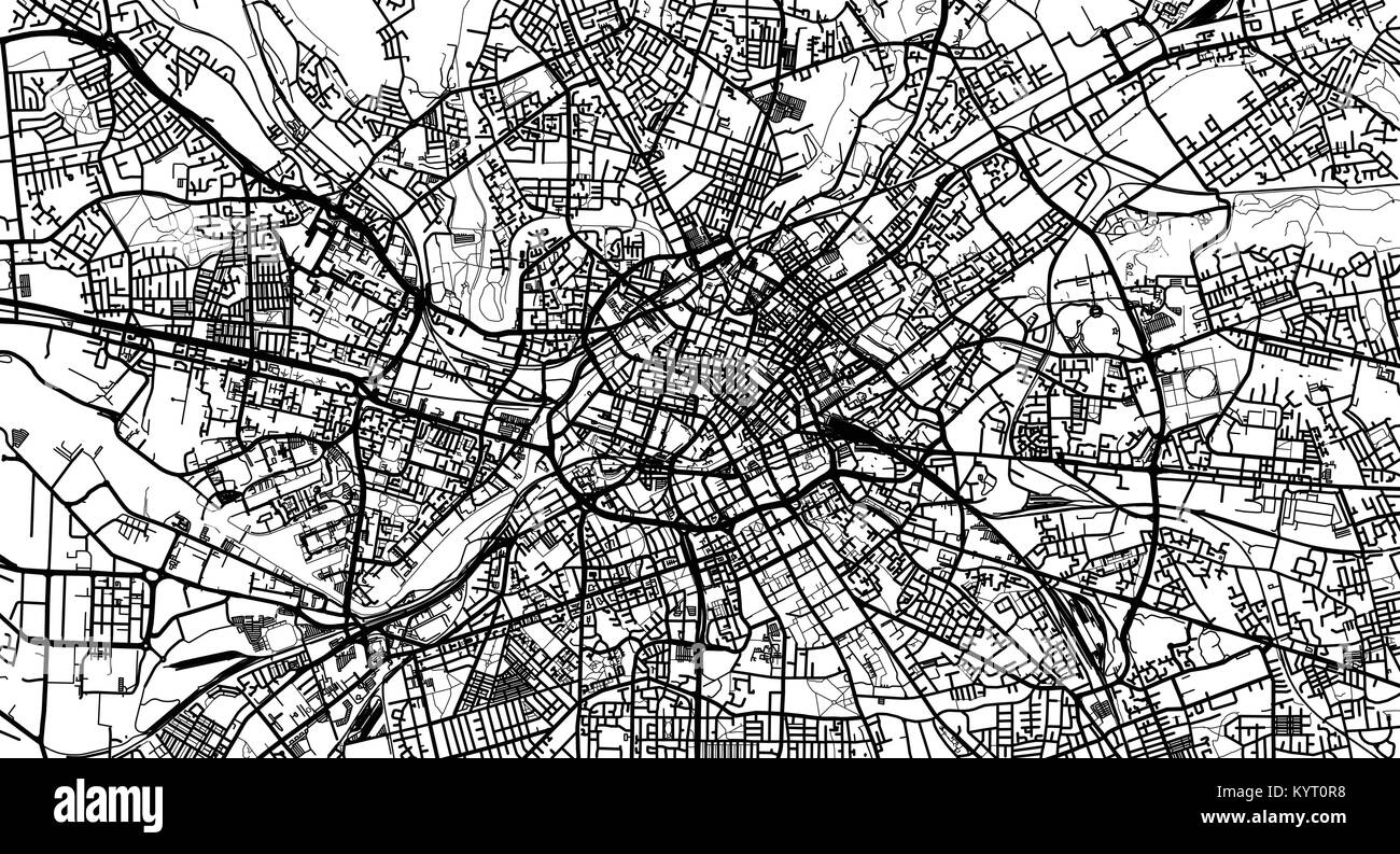 Urban vektor Stadt Karte von Manchester, England Stock Vektor