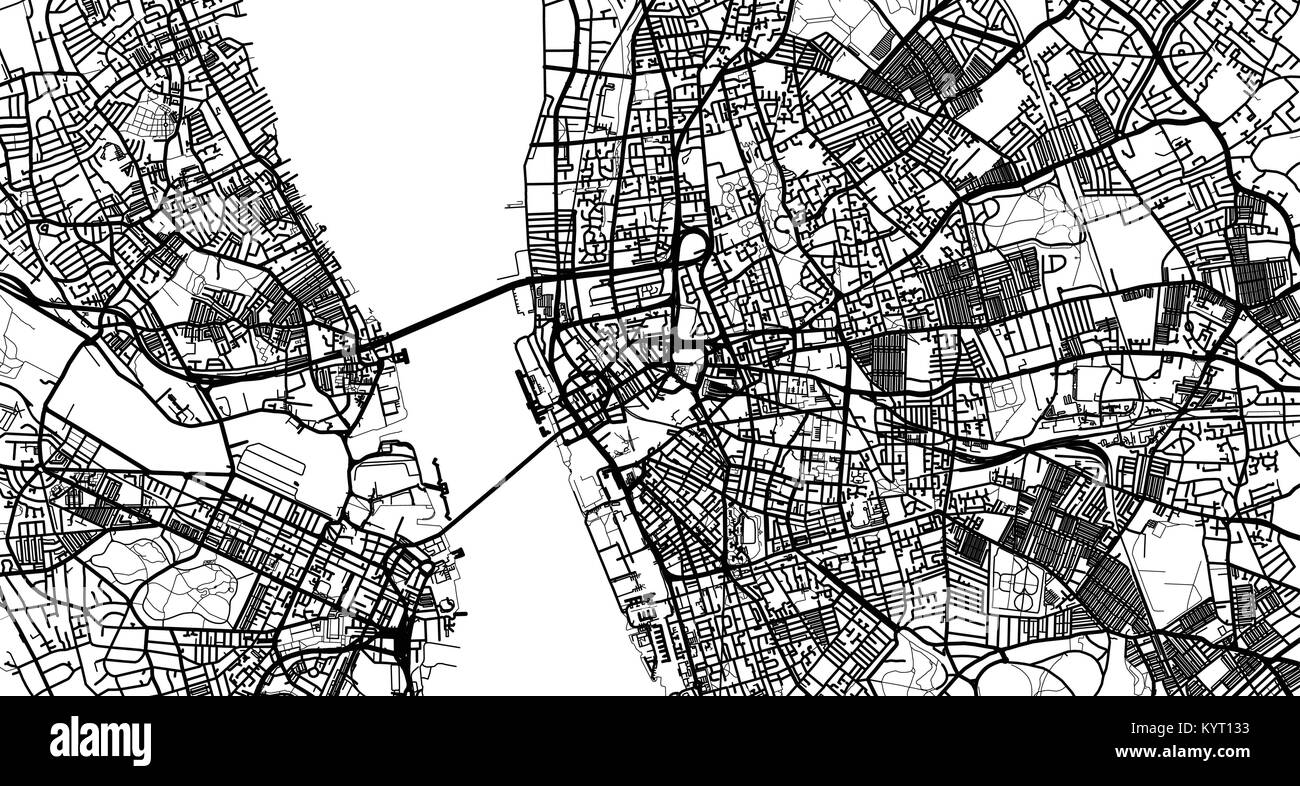 Urban vektor Stadt Karte von Liverpool, England Stock Vektor