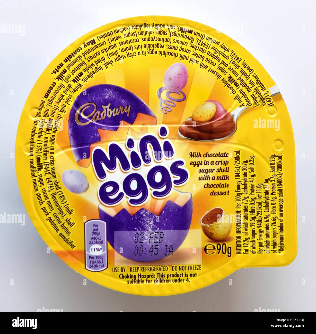 Cadbury mini Eier Schokolade Dessert Stockfoto