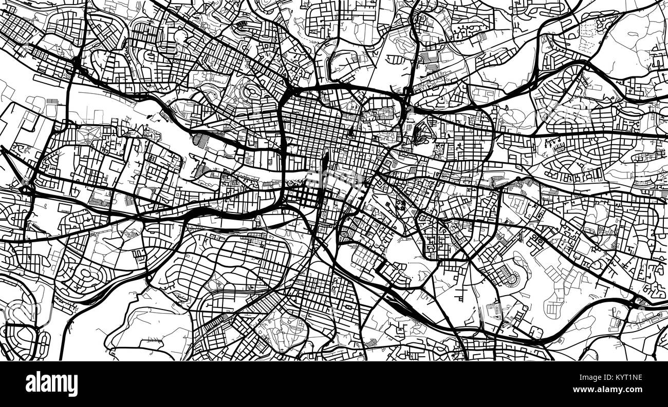 Urban vektor Stadtplan von Glasgow, Schottland Stock Vektor