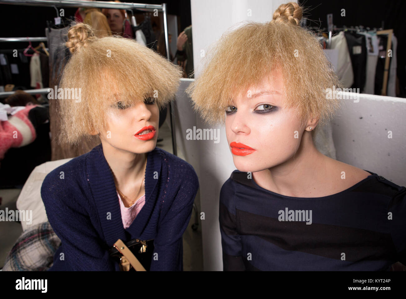 London, UK, 31. Mai 2014, Instituto Marangoni/Backstage, Graduate Fashion Week 2014 in der Alten Truman Brauerei. Mariusz Goslicki/Alamy Stockfoto