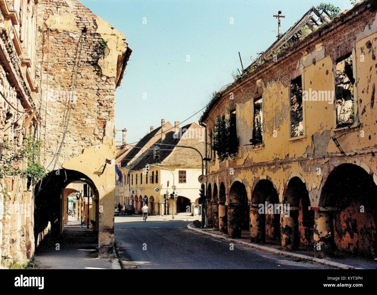 In Der Kroatischen Krieg Von 1991 Den Ostlichen Slawen Barockstadt Vukovar An Der Grenze Zu Serbien Und Von Der Donau Wurde Stark Zerstort Und Wurde Teil Der Republik Serbische Krajina Bis 1997