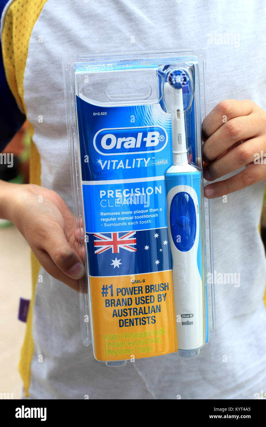Oral B Elektrische Zahnbürste Stockfoto