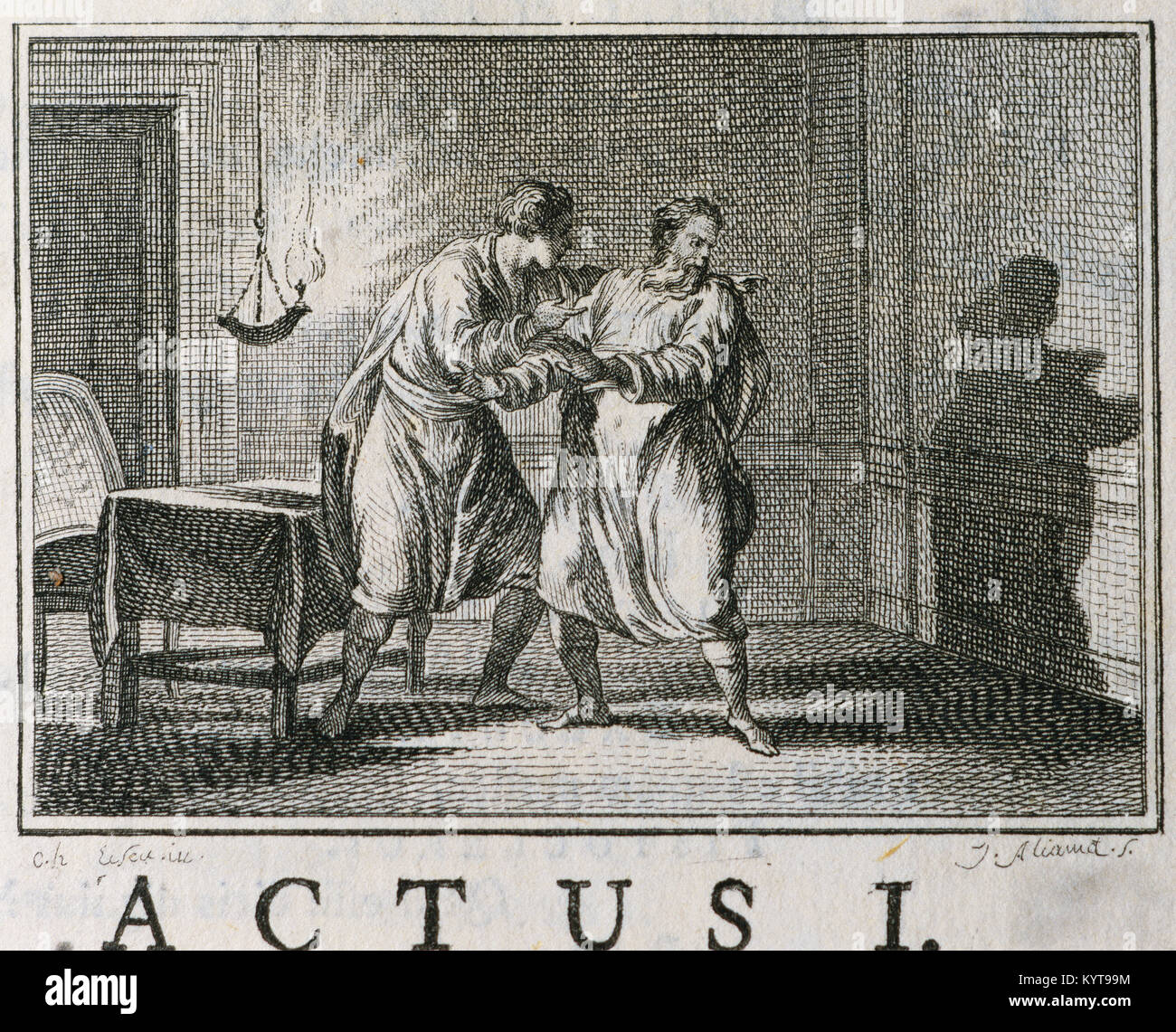 Titus Maccius Plautus (250-184). Lateinische Stückeschreiber. Bacchides. Akt I starten. Gravur. 1518. Stockfoto