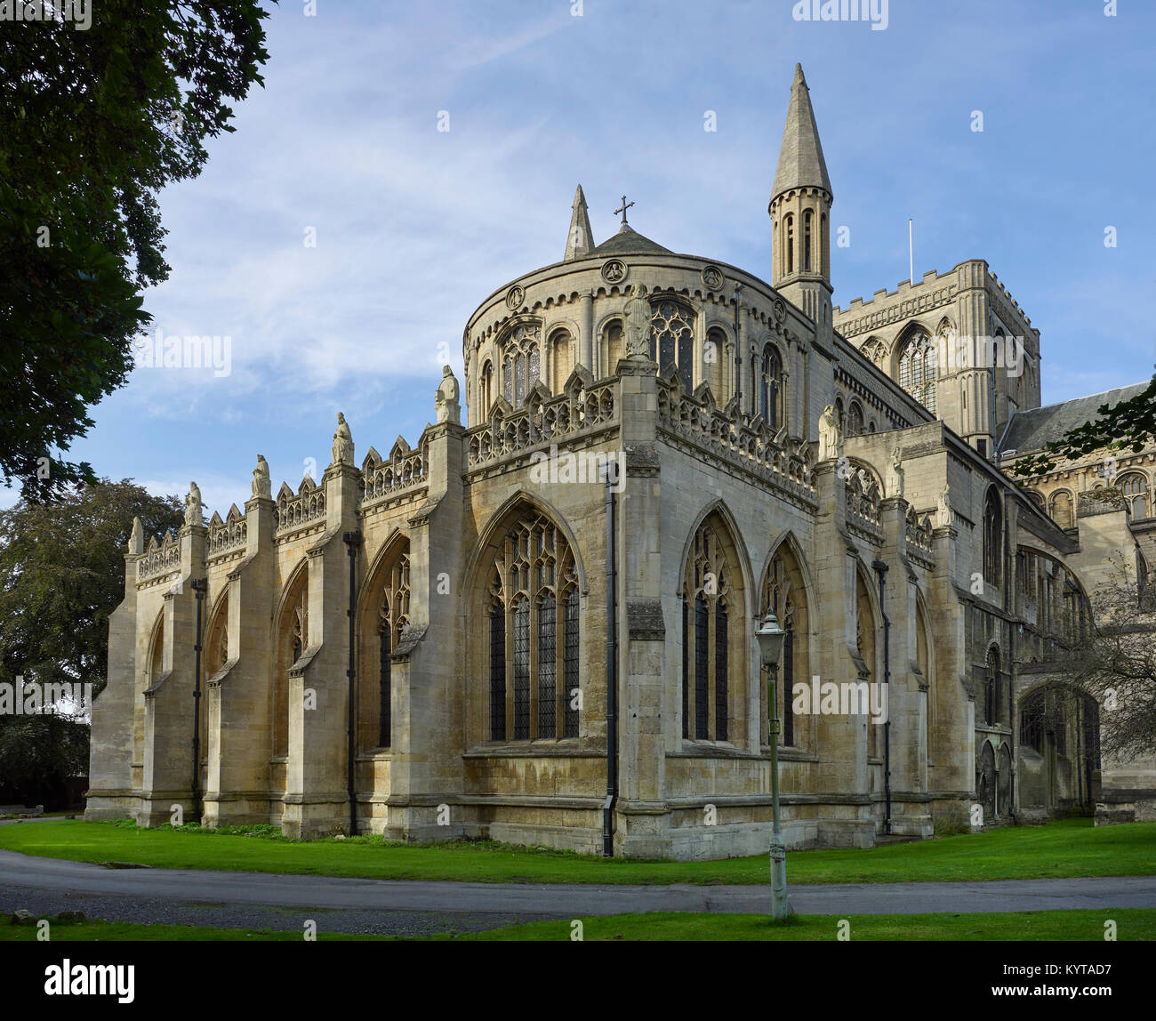 Die Kathedrale von Peterborough. Abot kirkton neue Gebäude, die retrochoir am östlichen Ende. c. 1500. Der Architekt war vermutlich John Wastell (1460-1518). Twe Stockfoto
