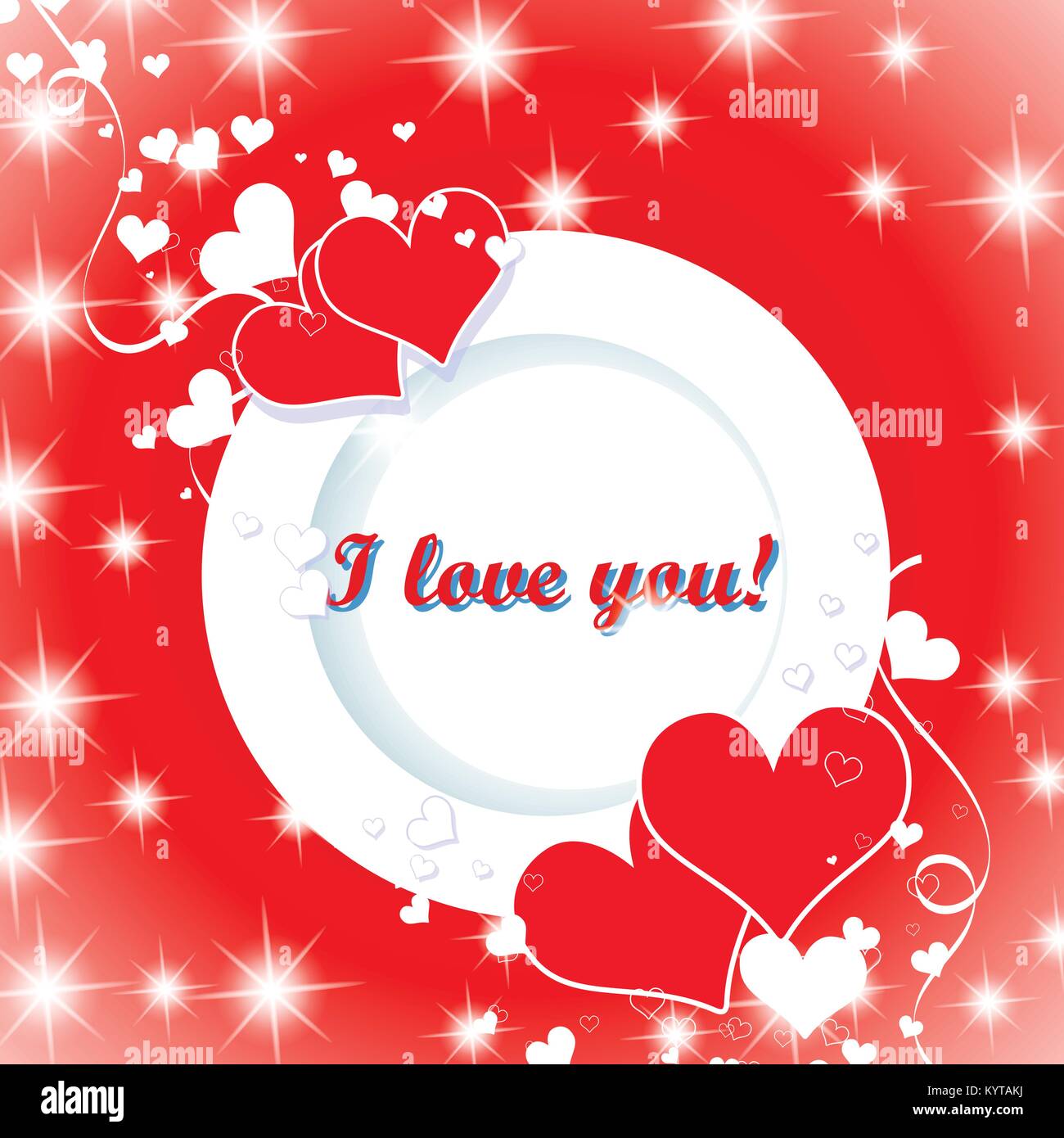 Urlaub. Vector Illustration. Rote Karte, ich liebe dich. Stock Vektor