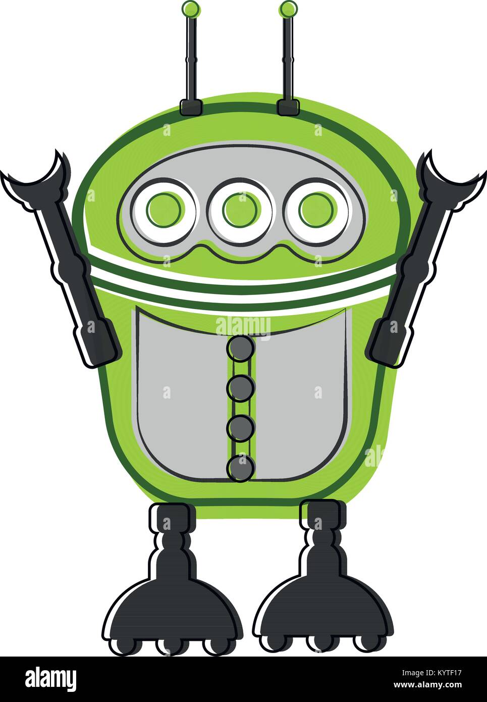 Skizze für eine niedliche Roboter Stock Vektor