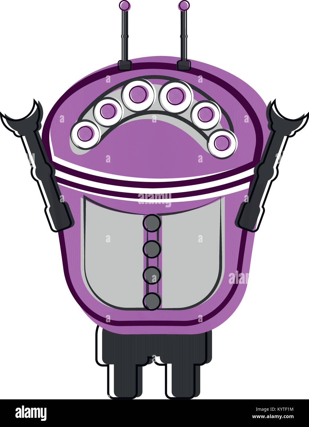 Skizze für eine niedliche Roboter Stock Vektor