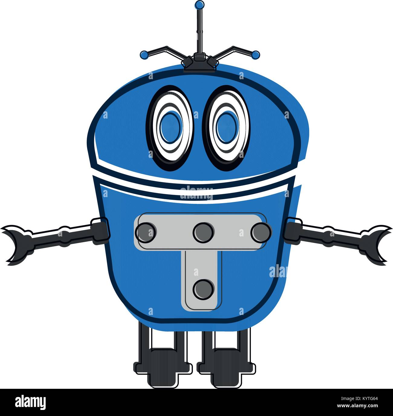 Skizze für eine niedliche Roboter Stock Vektor