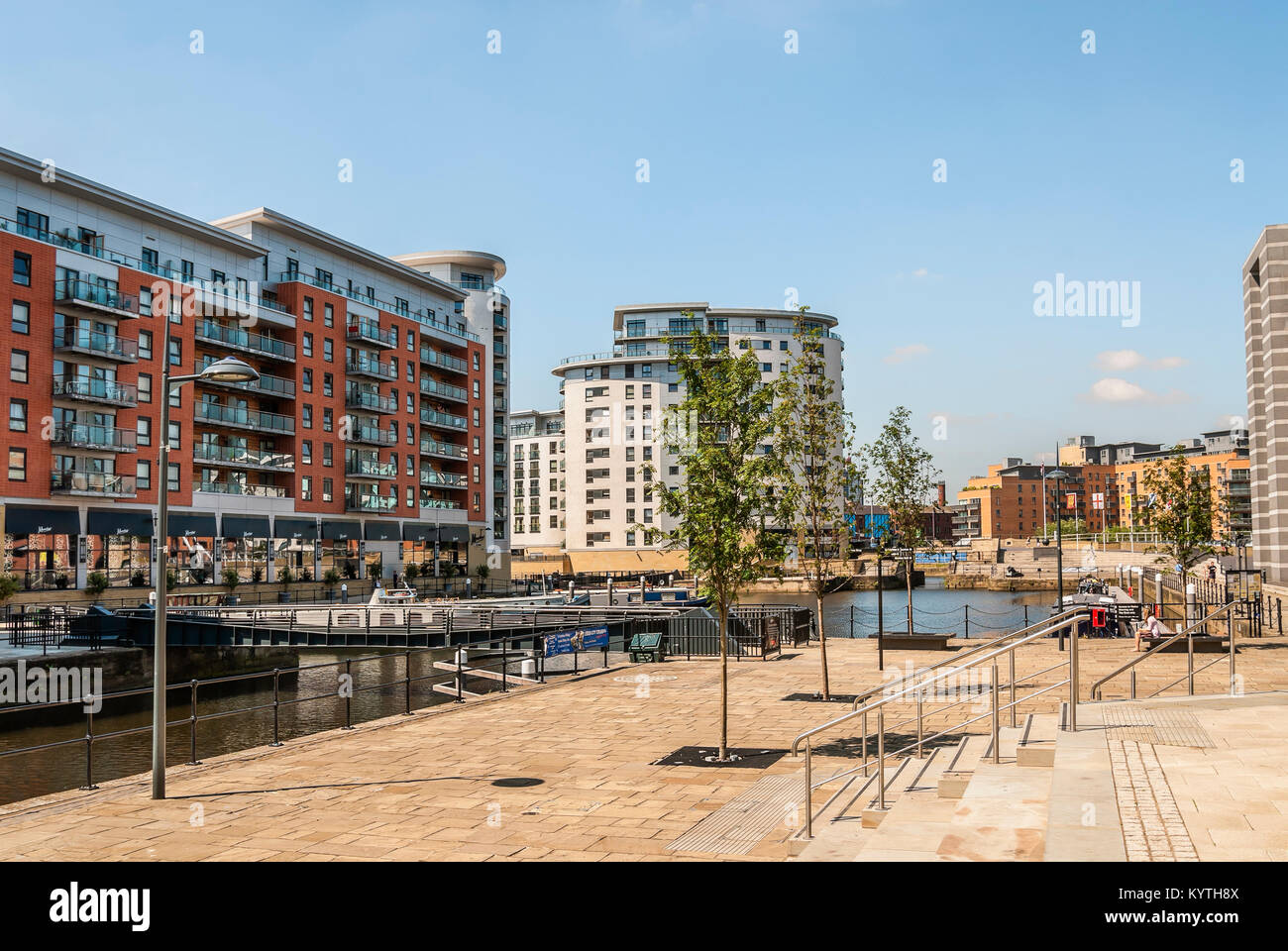 Clarence Dock in Leeds ist ein Einkaufs- und Freizeitziel im Zentrum von Leeds, West Yorkshire, England Stockfoto