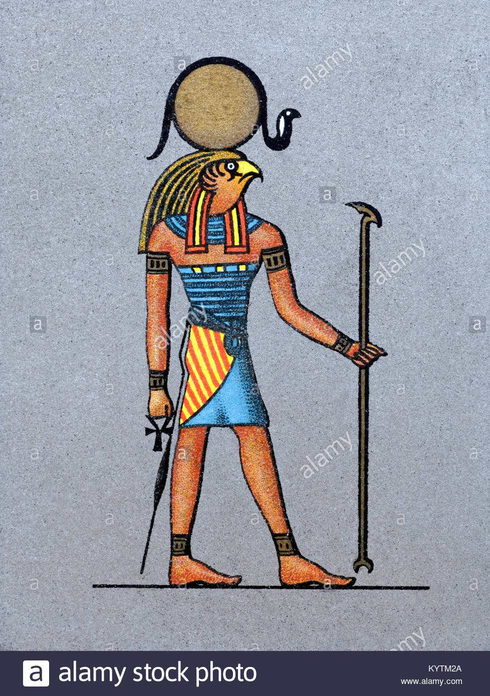 Darstellung der alten ägyptischen Sonnengott Ra Stockfoto