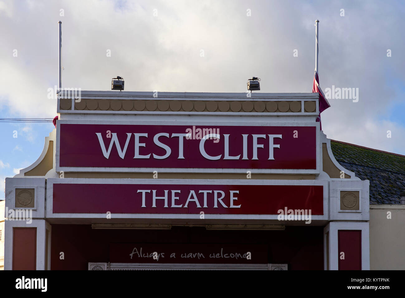 West Cliff Theater in Clacton, Essex Zeichen Stockfoto