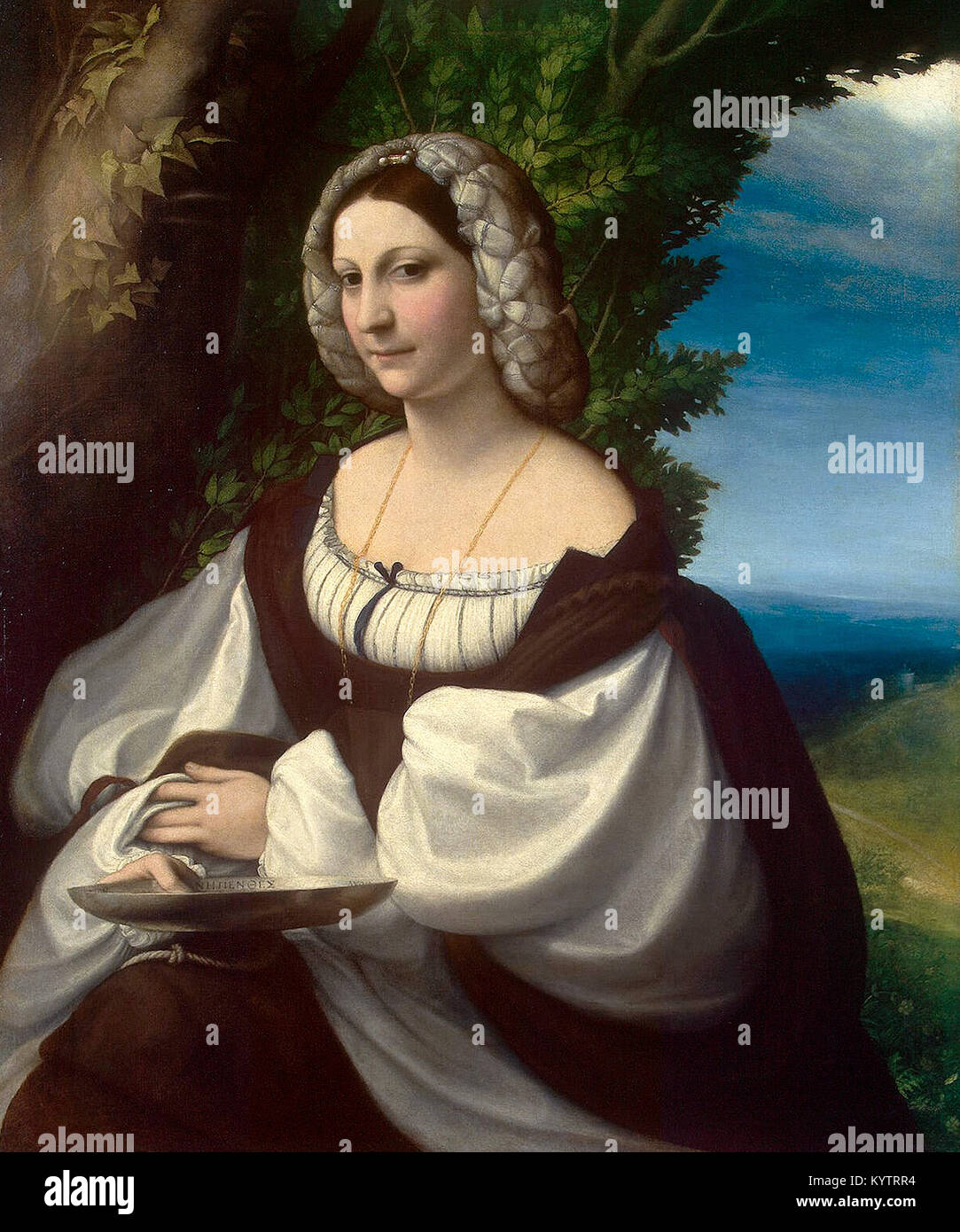 Correggio - Porträt einer Dame Stockfoto