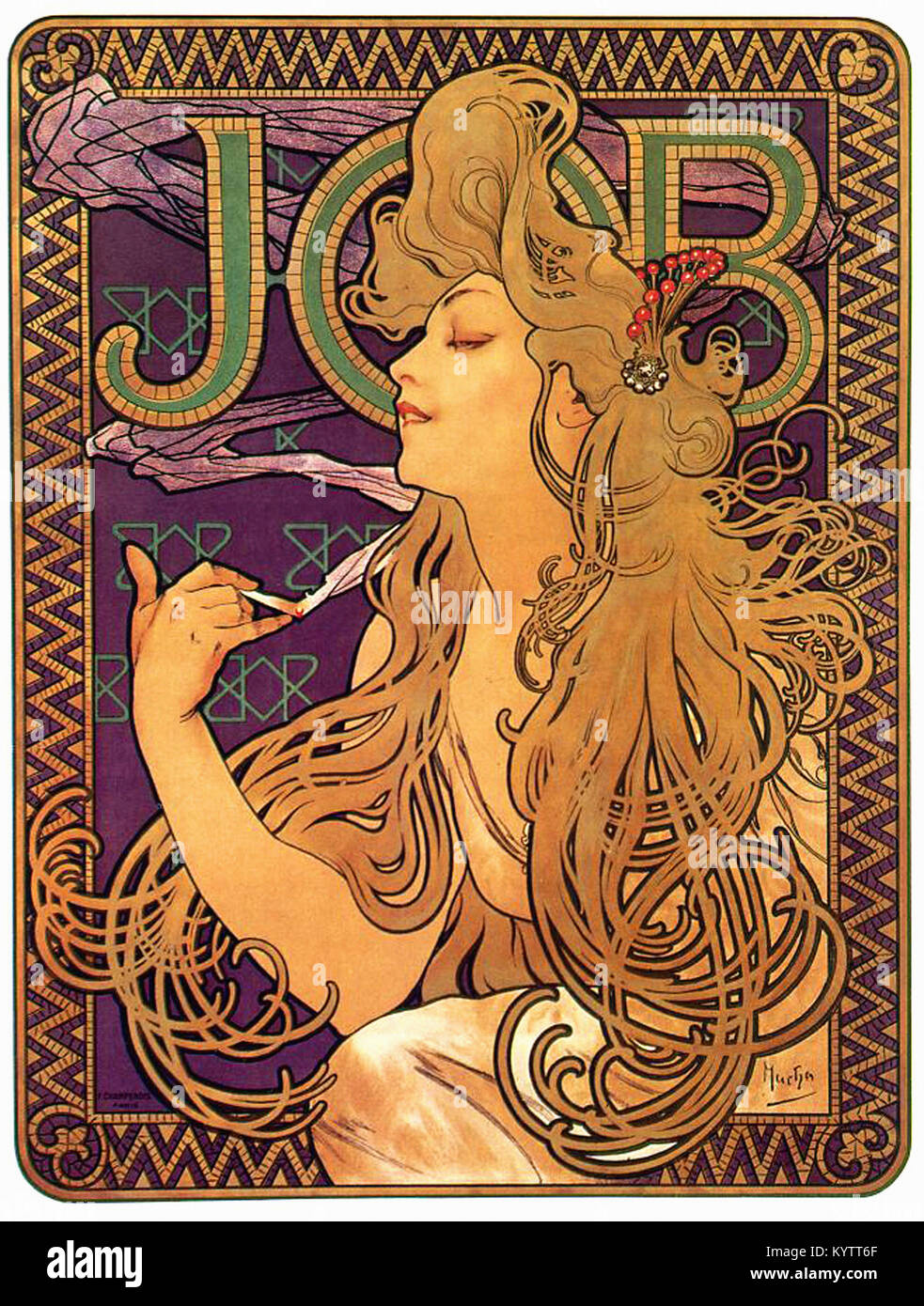 Vintage Poster - Job Alphonse Mucha Stockfoto