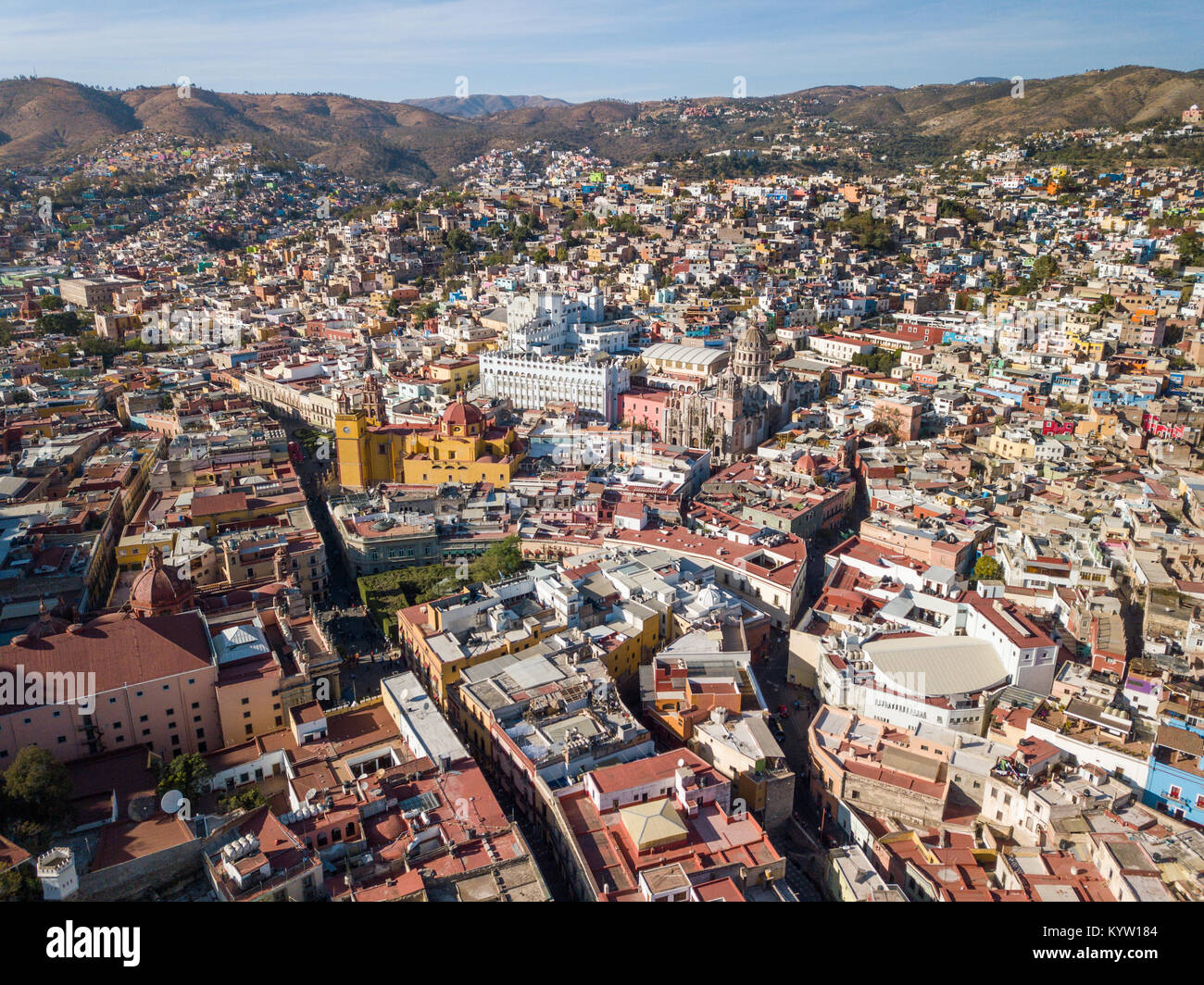 Luftaufnahme von Guanajuato, Mexiko Stockfoto