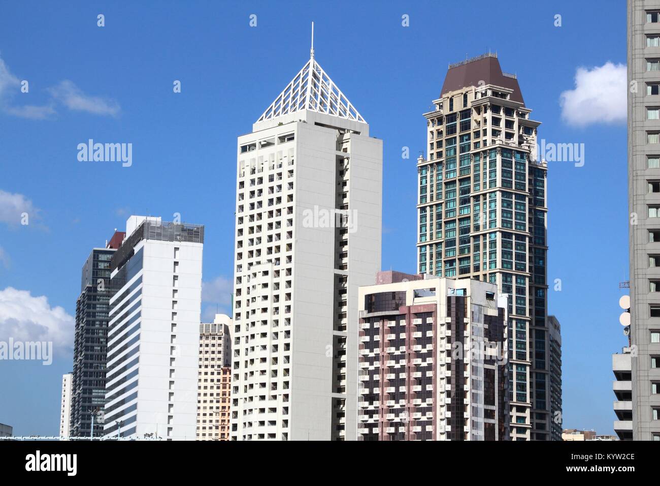 Makati City Skyline in Manila, Philippinen. Bürogebäude. Stockfoto