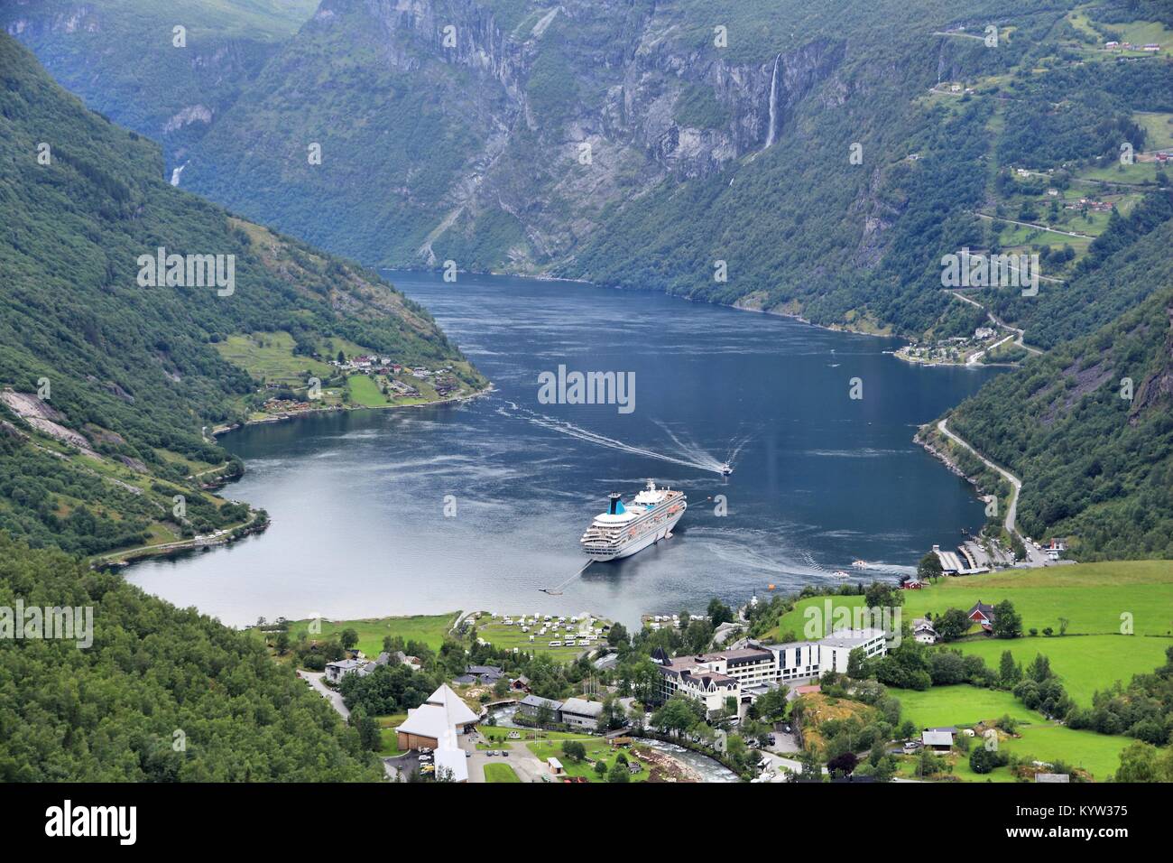 Geiranger Fjord in Norwegen. Mehr og Romsdal county Landschaft. Stockfoto