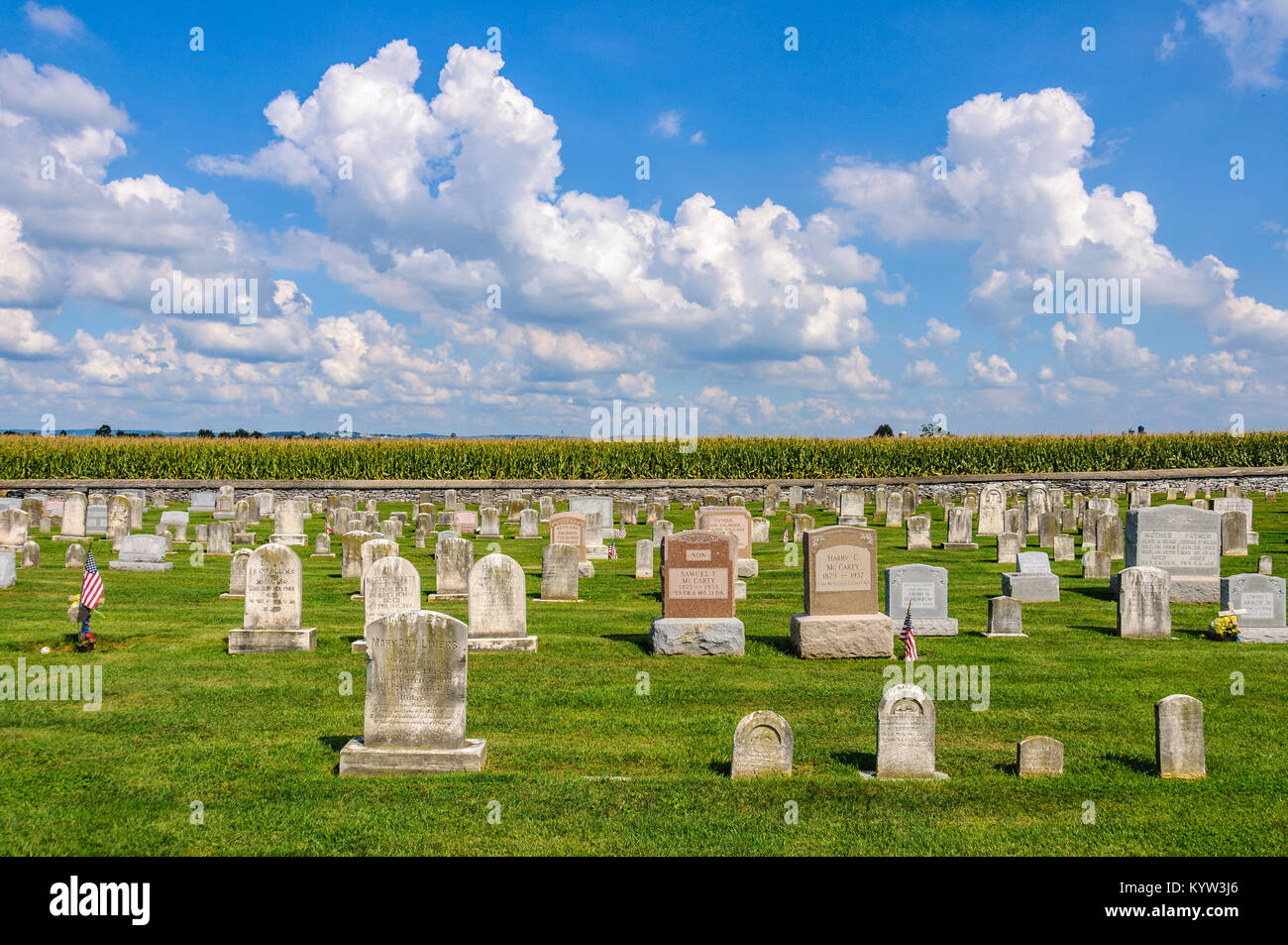 Friedhof Kirche in Amish Country in Pennsylvania, USA Stockfoto