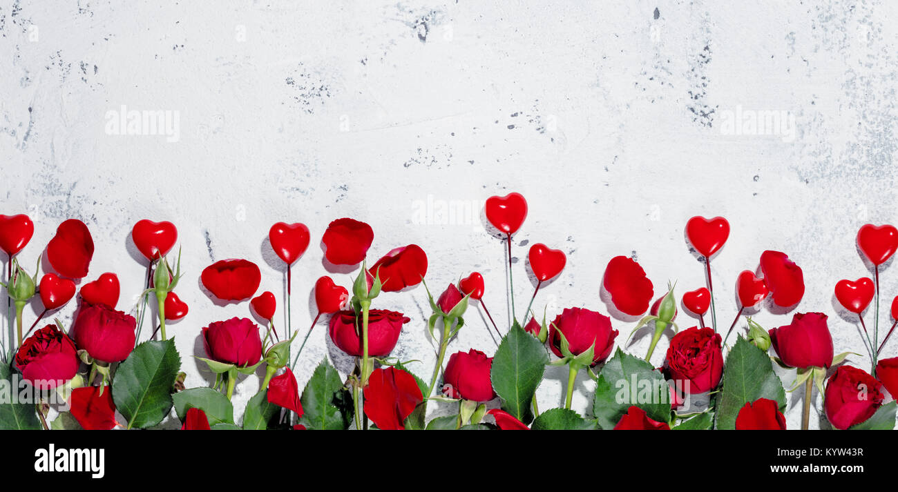 Rose Blume und Pralinen Dekoration Stockfoto