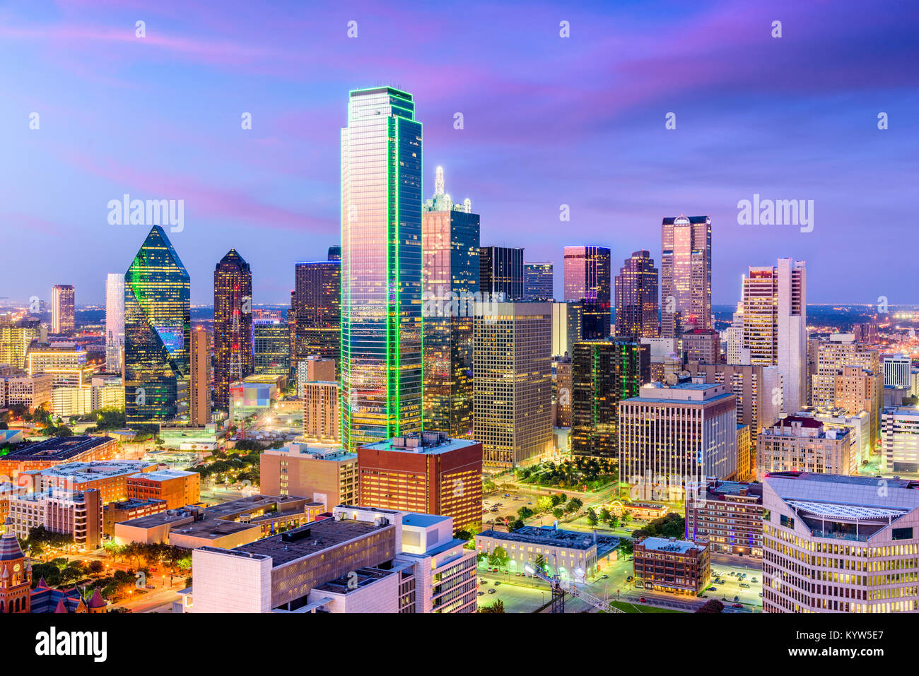 Dallas, Texas, USA die Skyline der Stadt. Stockfoto