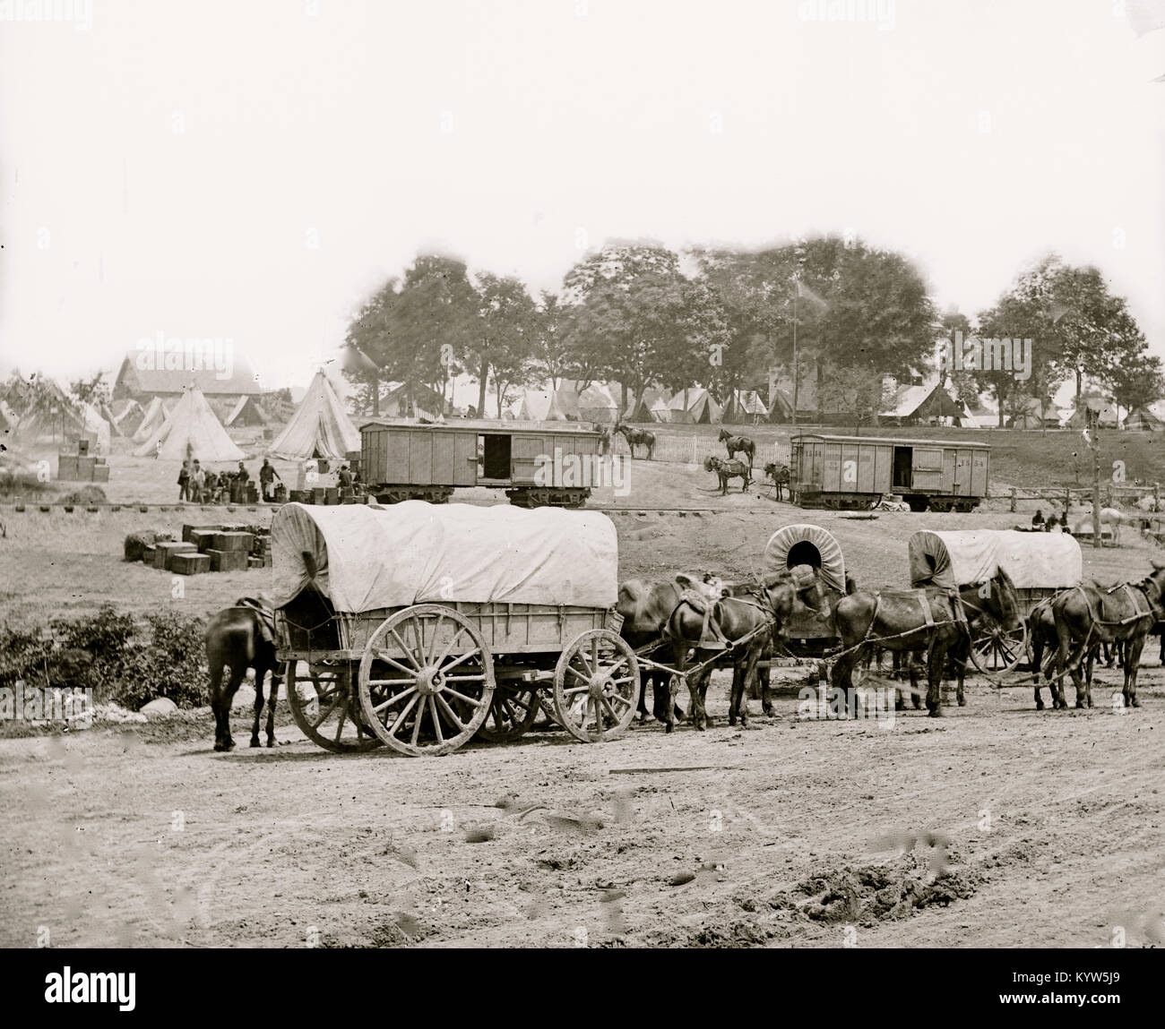 Savage Station, Virginia Hauptquartier von General George B. McClellan auf Richmond & York River Railroad Stockfoto