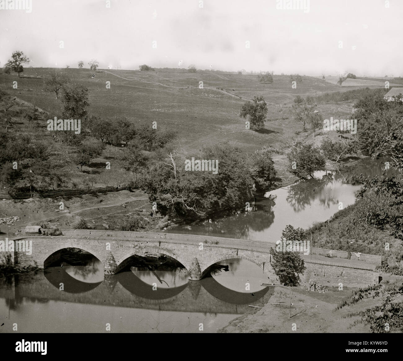 Antietam, MD. Eine andere Ansicht des Antietam Brücke Stockfoto