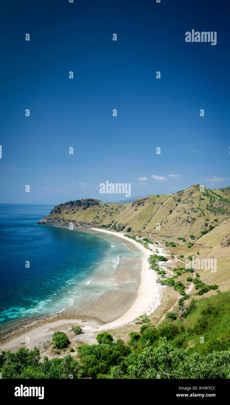 Küste und Strand in der Nähe von Dili in Ost Timor Leste von Cristo Rei Hill Monument Stockfoto