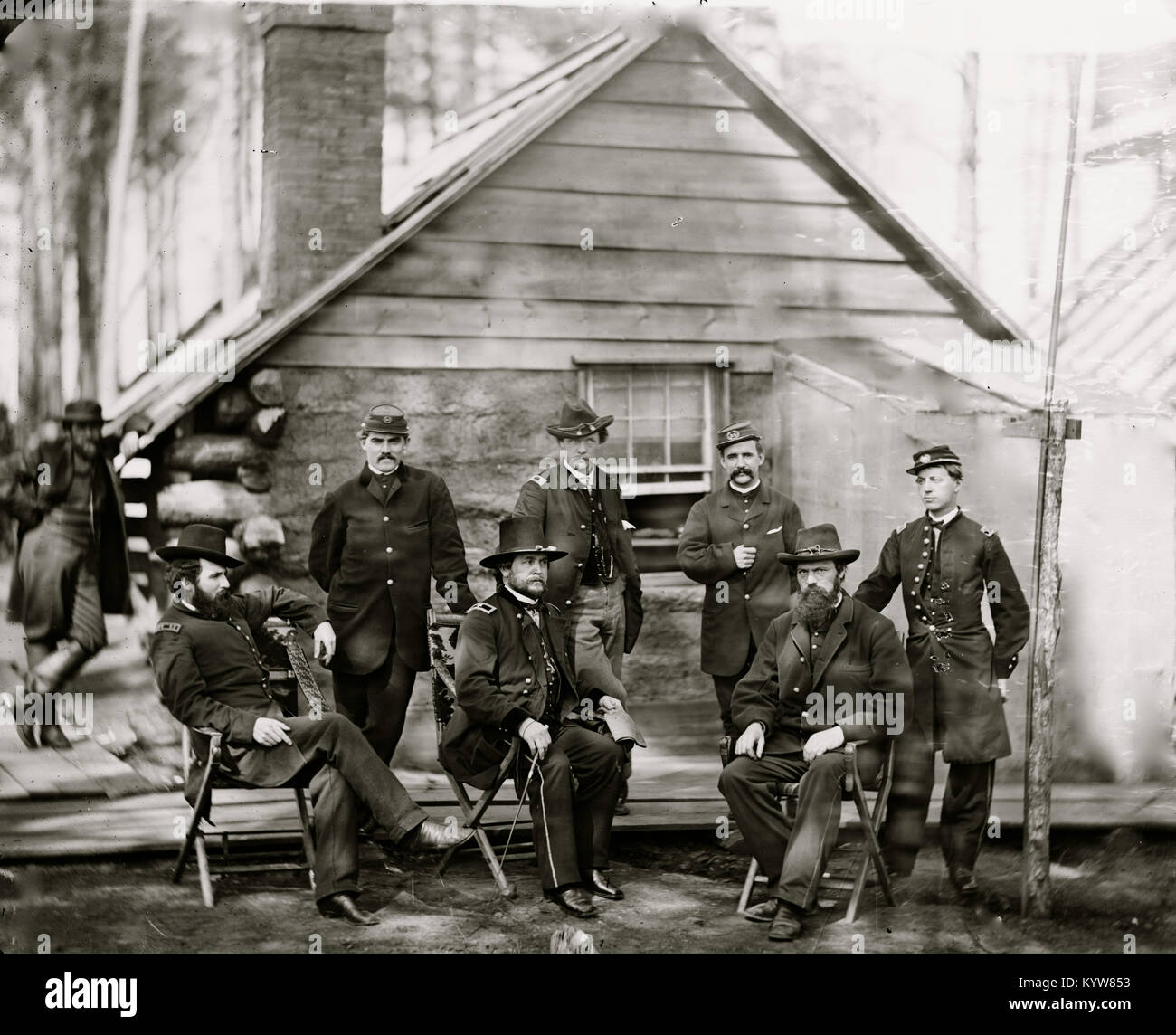 Brandy Station, VA gen Rufus Ingalls und Personal, Chief Quartermaster und Offiziere, Armee des Potomac headquarters Stockfoto