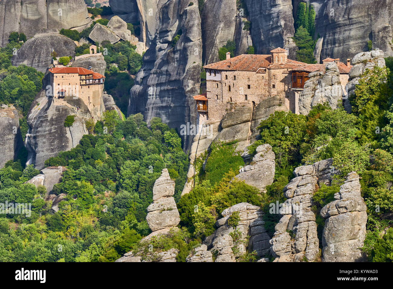 Griechenland - Meteora das Kloster Roussanou, Stockfoto
