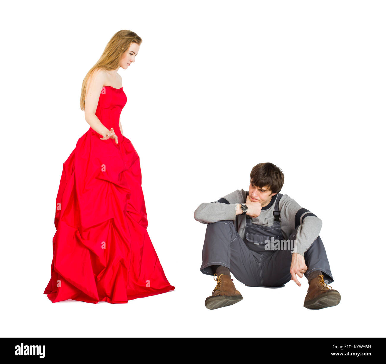 Konzept der mesalliance und ungleiche übereinstimmen. Stockfoto