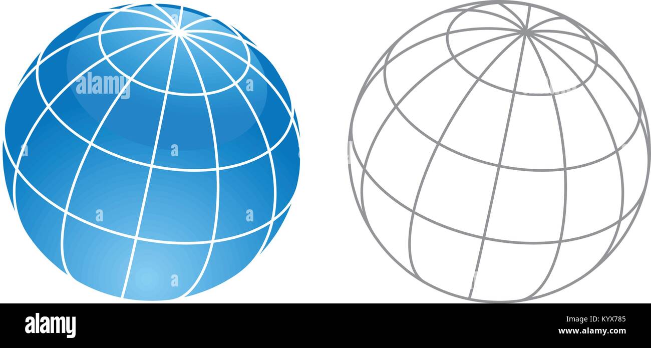 Drahtmodell Globussymbol-planet, planet Symbol Stock Vektor