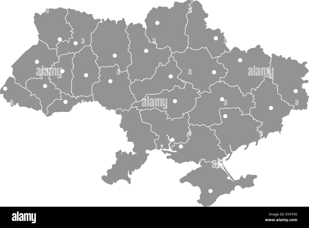 Karte von Ukraine Krim Halbinsel, Donezk und Lugansk Stock Vektor