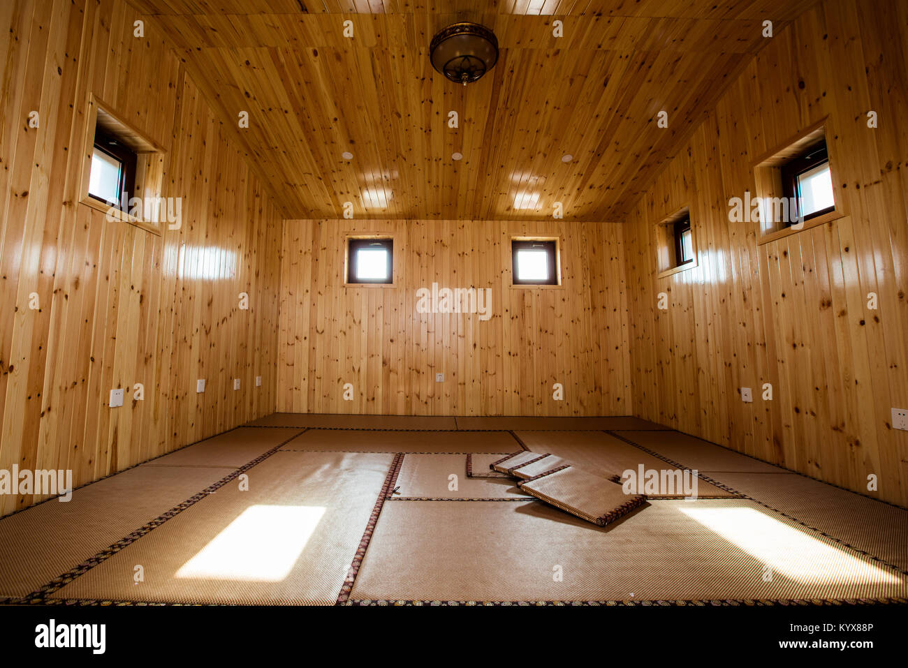 Sauna Innenbereich Stockfoto