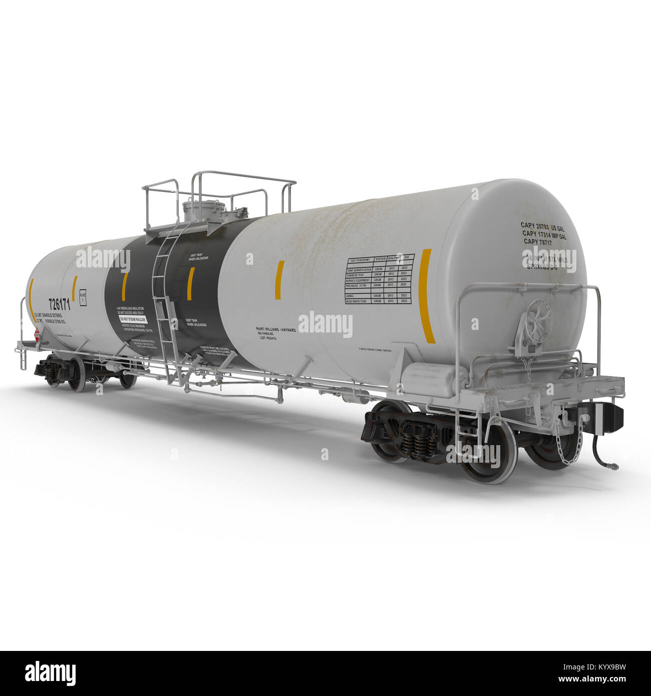 Öl tank car auf Weiß. 3D-Darstellung Stockfotografie - Alamy
