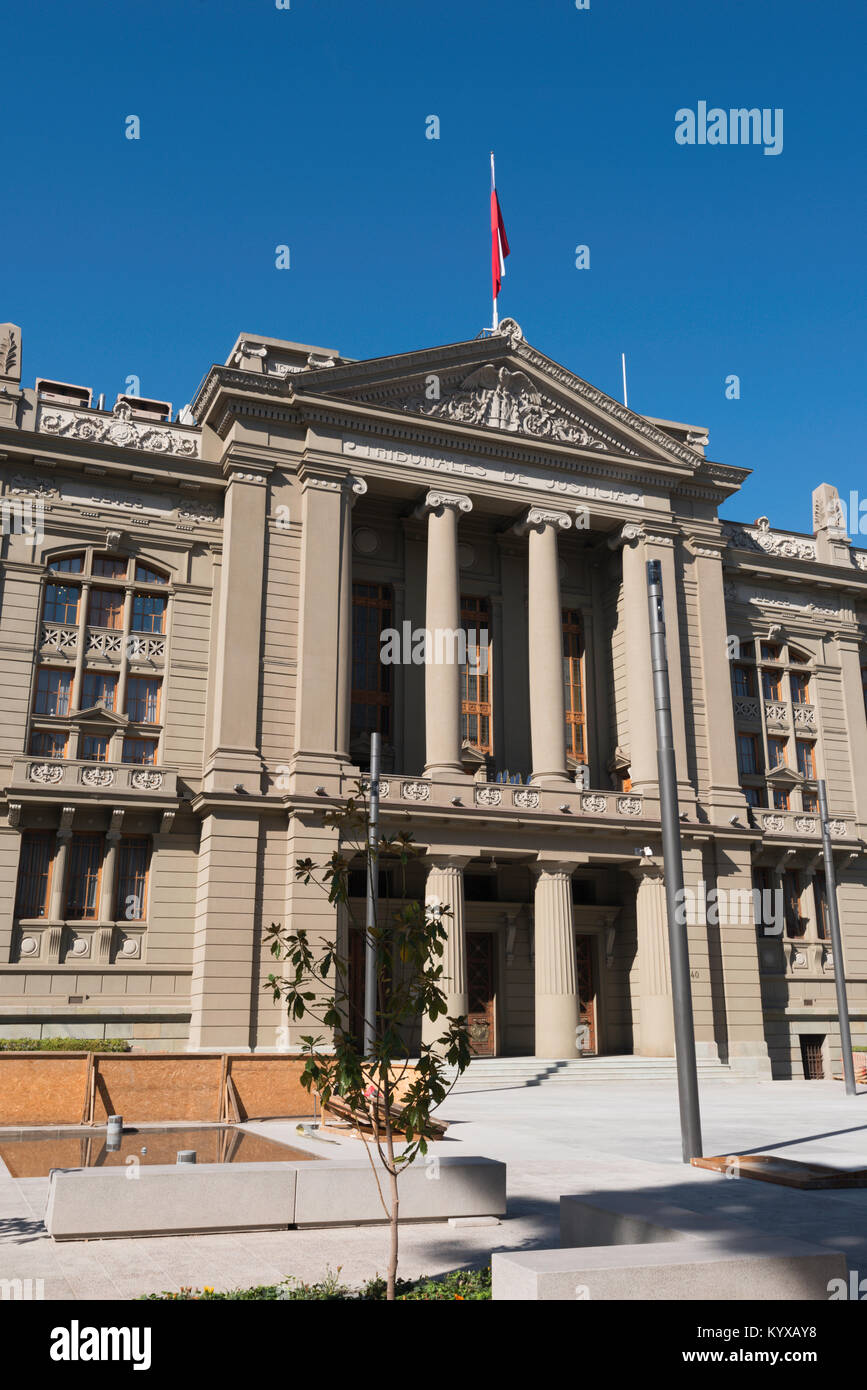 Palacio de los Tribunales de "Justicia de Santiago, Chile Stockfoto
