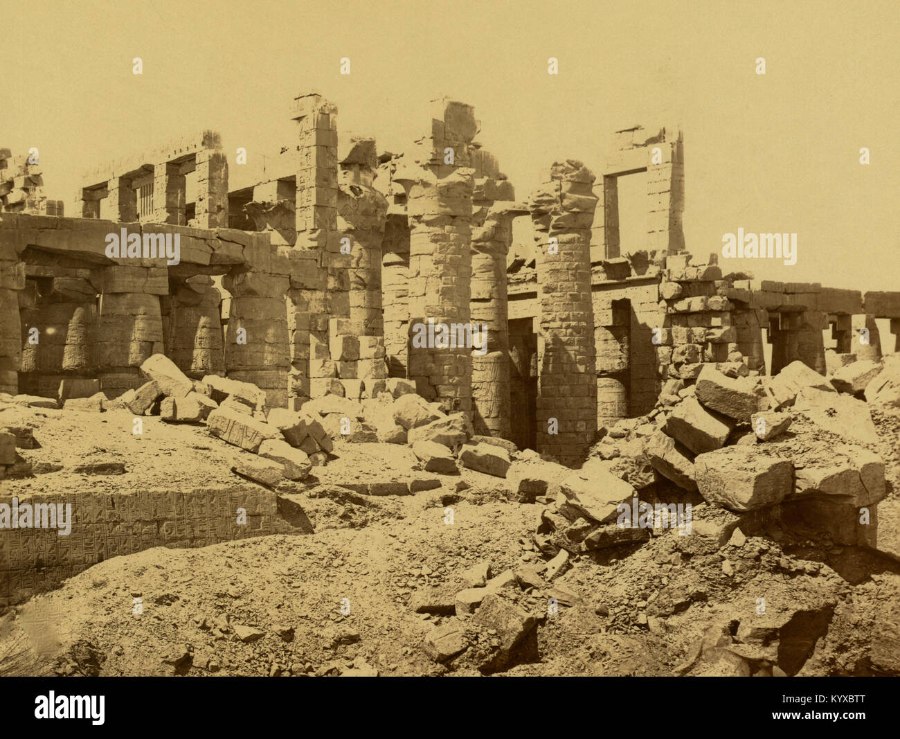 Reste der dritte Pylon des Tempels Grand, Theben. Stockfoto