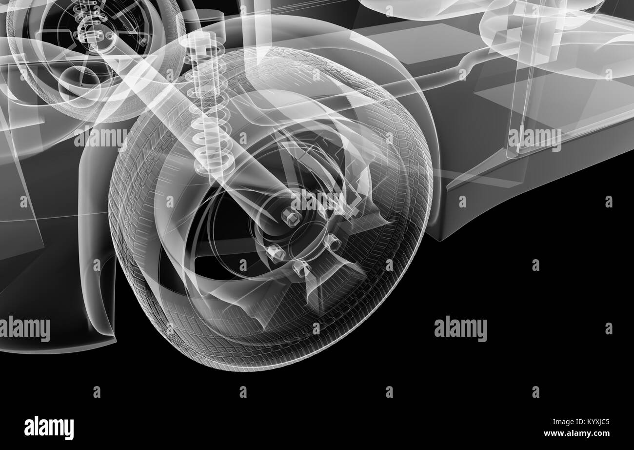 X-ray von der vorderen Aufhängung des Auto Stockfoto
