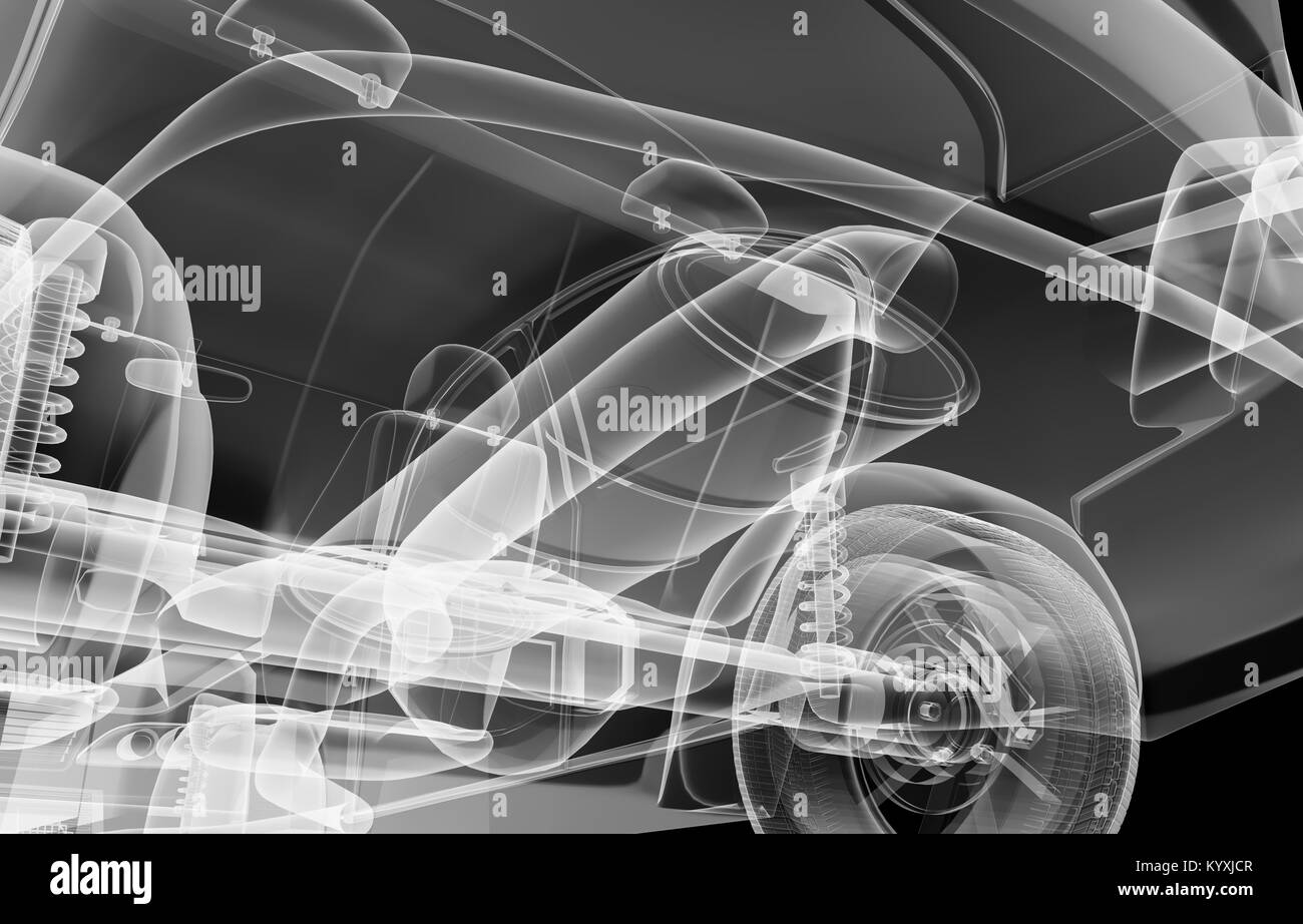 X-ray Federung hinten Auto Stockfoto